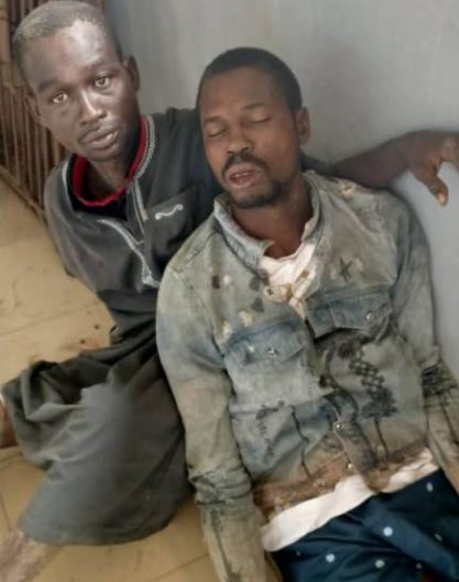 Photo Of Two Suspected Kidnappers Who Were Rescued From Angry Mob In Delta